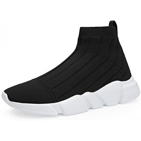 Womens Walking Shoes Slip-On Sneakers Breathable Lightweight Athletic Running Shoes Black
